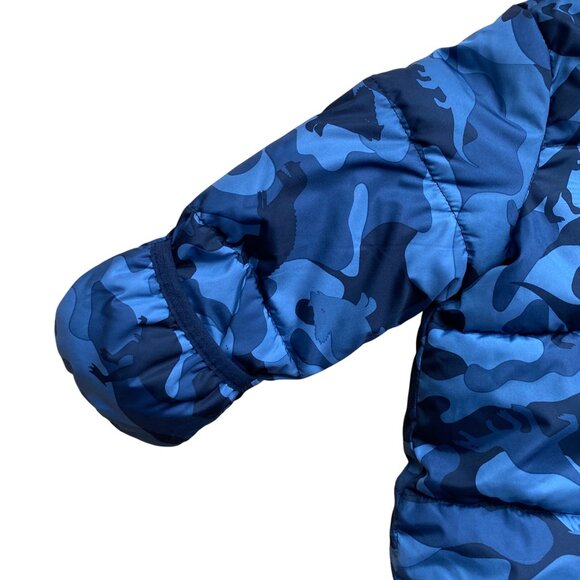 Baby Gap Dinosaur Print ColdControl Max One-Piece Quilted Snowsuit Blue 6-12 mos - Picture 4 of 16
